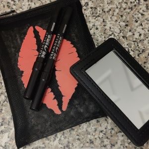 Set of 2 Urban Decay 24/7 Glide On Eye Pencil with Pouch and Mirror